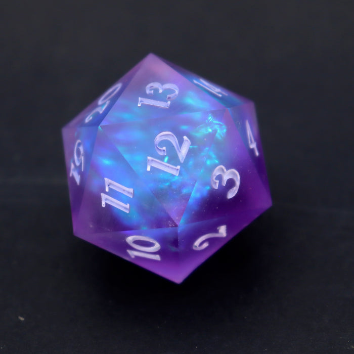 30mm Spindown D20 Chonk—Violet Opal