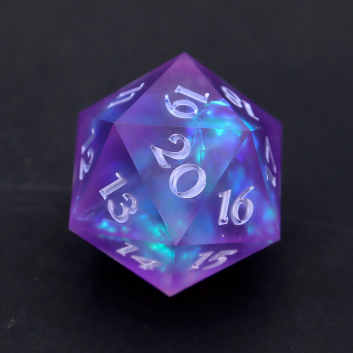 30mm Spindown D20 Chonk—Violet Opal