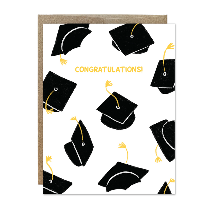 Grad Caps Confetti Card