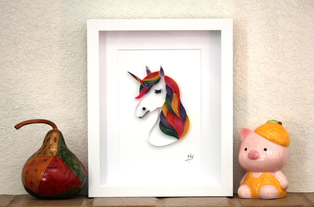 Unicorn Paper Quilling Art Work