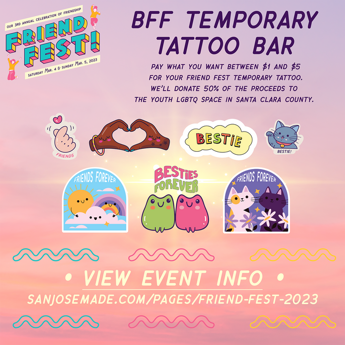 Friend Fest 2023 Temporary Tattoos