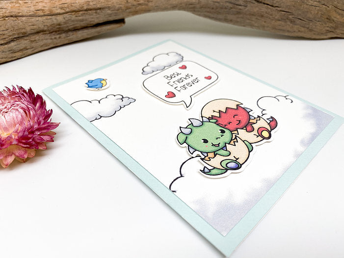 Best Friends Forever Baby Dragons Greeting Card
