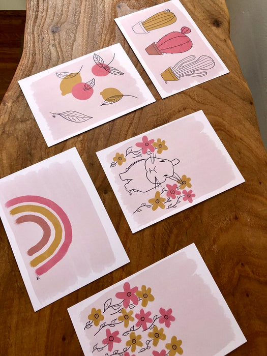 Set of 5 Warm Colors Card
