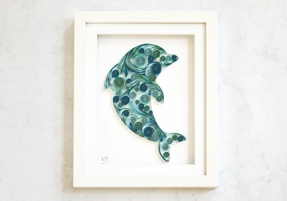 Makar - Dolphin Framed Paper Quilling Art Work