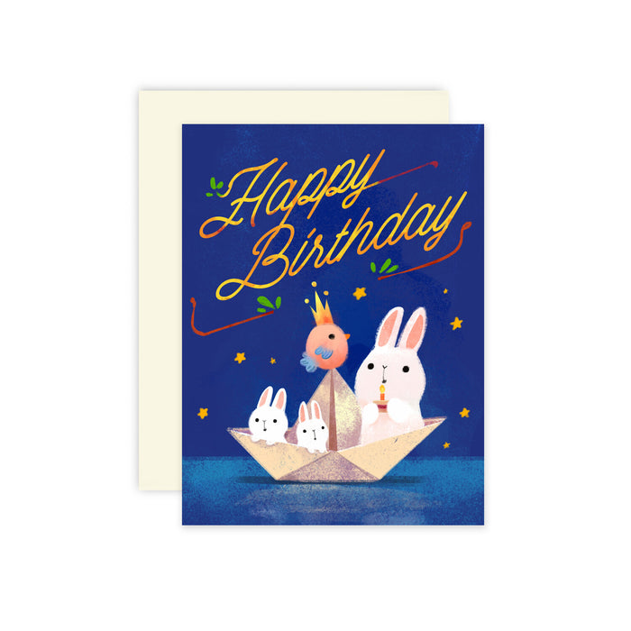 Bunnies Boat Bday Card