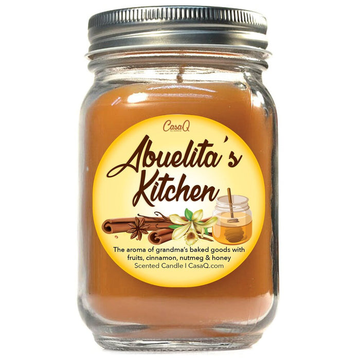 CasaQ Abuelita's Kitchen Mason Jar Scented Candle (1 pint)