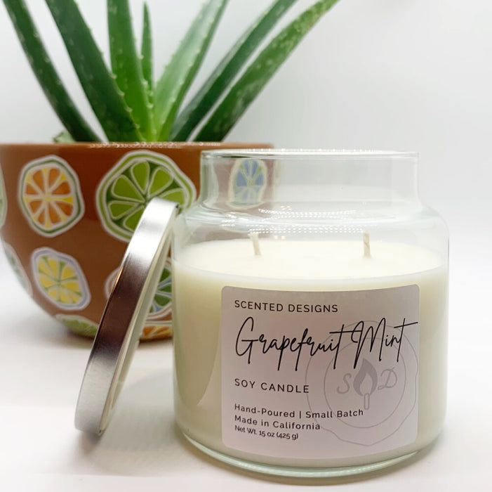 Apothecary Jar Soy Candle: Grapefruit Mint
