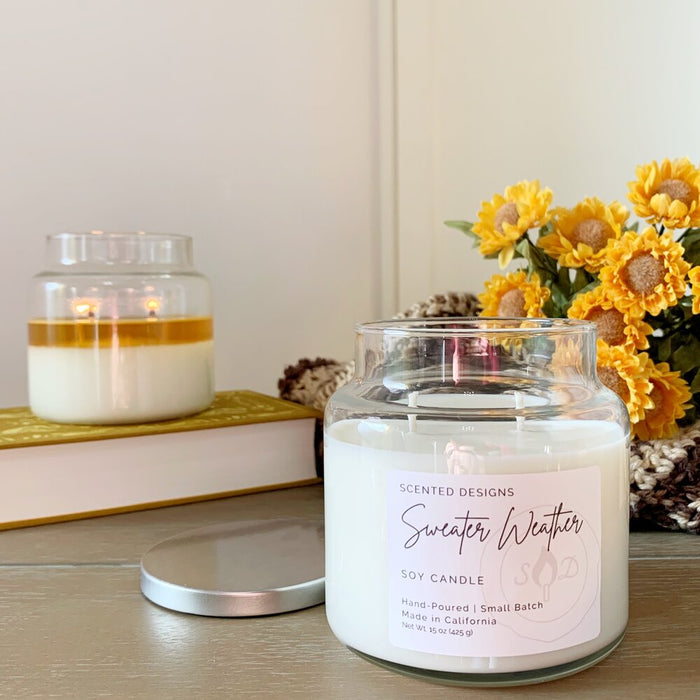 Apothecary Jar Soy Candle - Harvest Scents: Sweater Weather