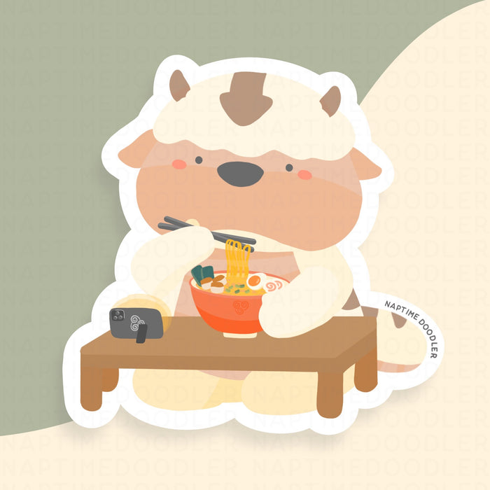 Appa Eating Ramen Sticker | Naptime Doodler