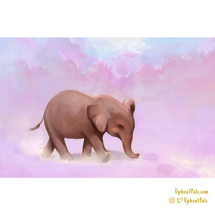 Elephants Pastel Poster Print