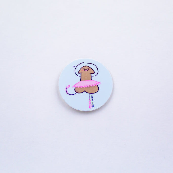 Ballerina Peen - Round Vinyl Sticker