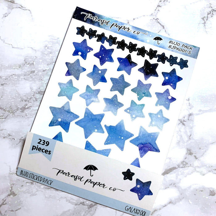 Bujo Sticker Pack - 001 Galaxy (blue)