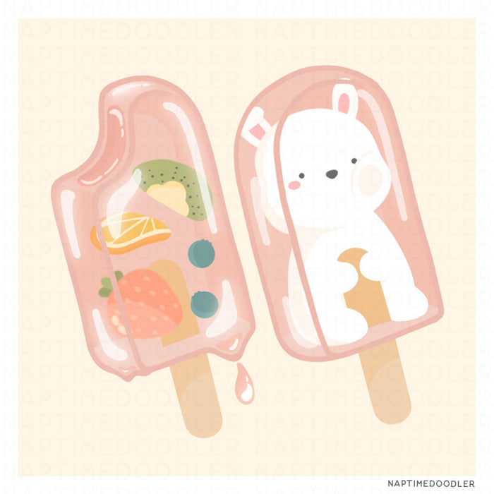 Bunny Popsicles Sticker