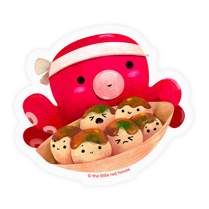 Octo With Takoyaki Kids Clear Sticker