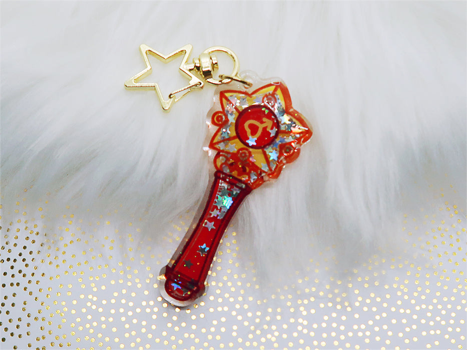 Sailor Mars Glitter Wand Keychain