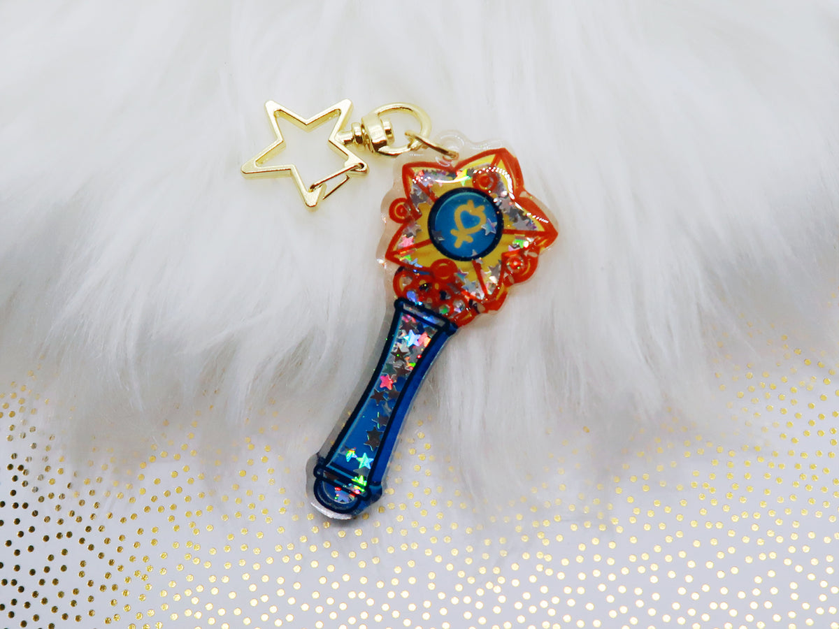Sailor Mercury Glitter Wand Keychain — San José Made