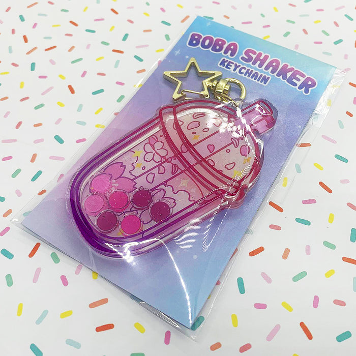 Boba Shaker Keychain - Sakura Edition