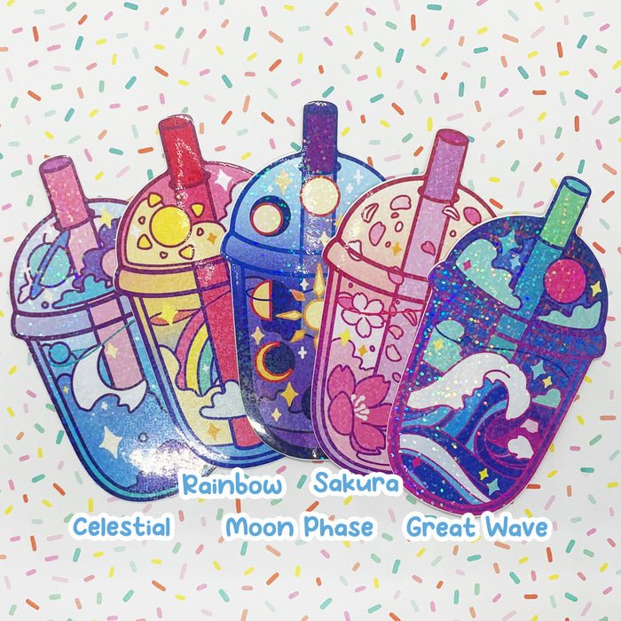 Moon Phase Boba Sticker