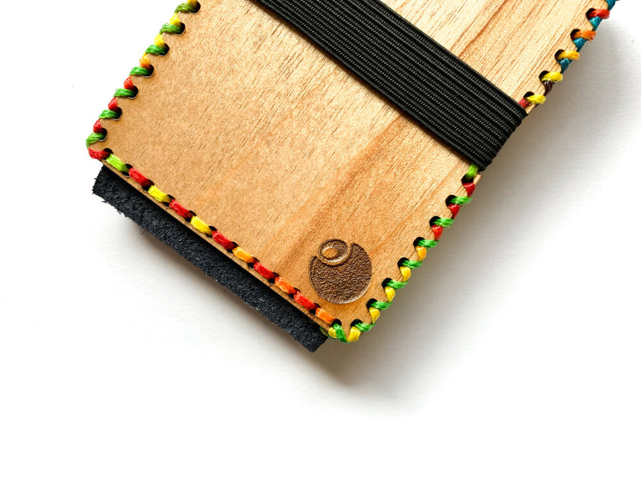 CURV Wood Wallet Rainbow/Black Leather