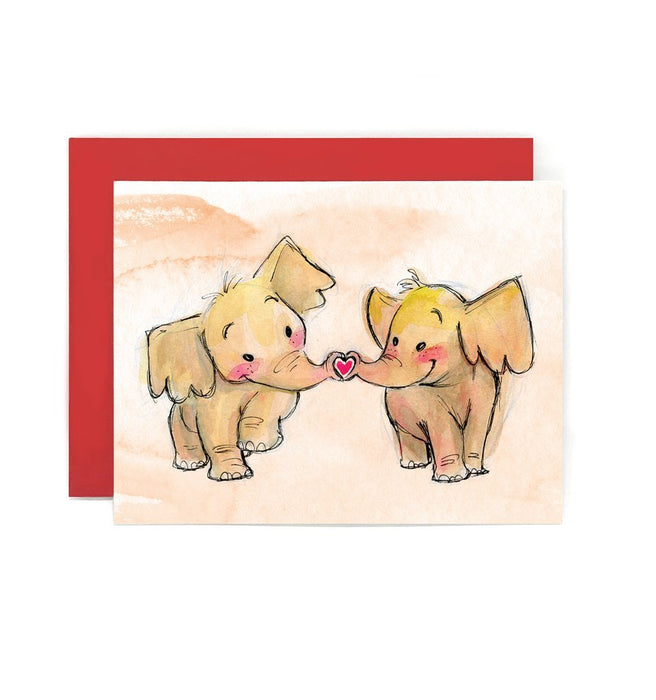 Kissing Elephants Card