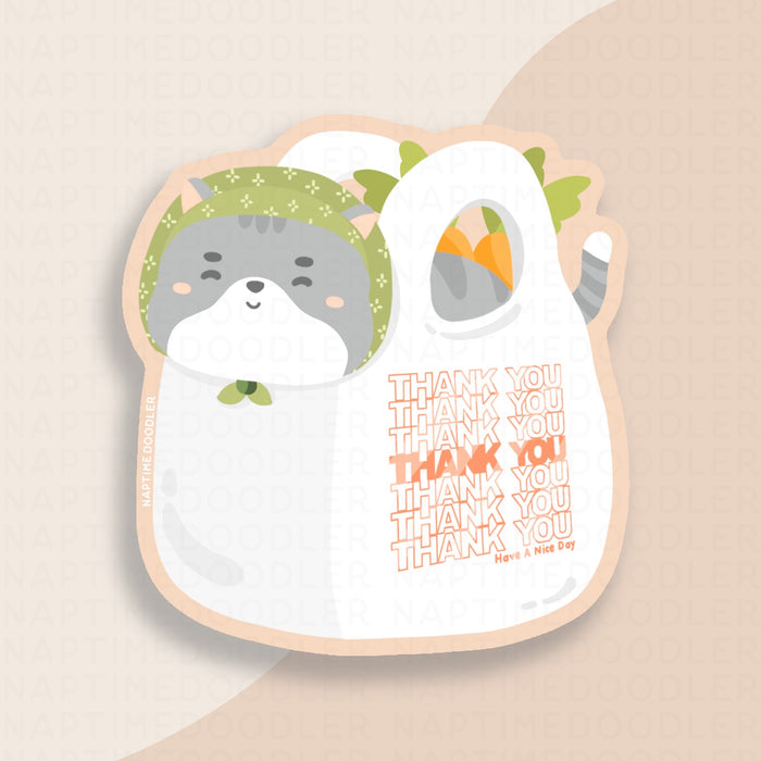 Cat in the Bag Sticker | Naptime Doodler