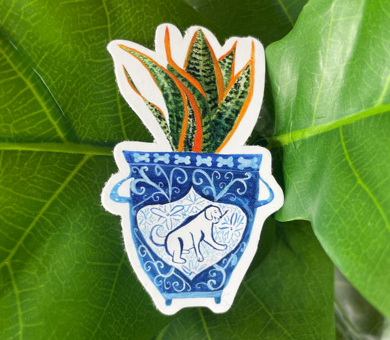 Year of the Dog + Snake Plant Sticker