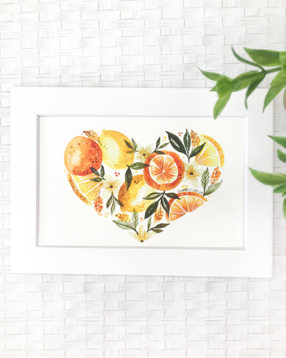 Citrus Heart Print