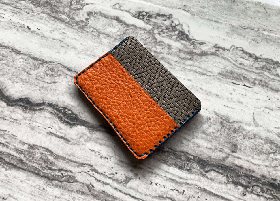 Leather Clip Wallet (Two Tone - Orange)