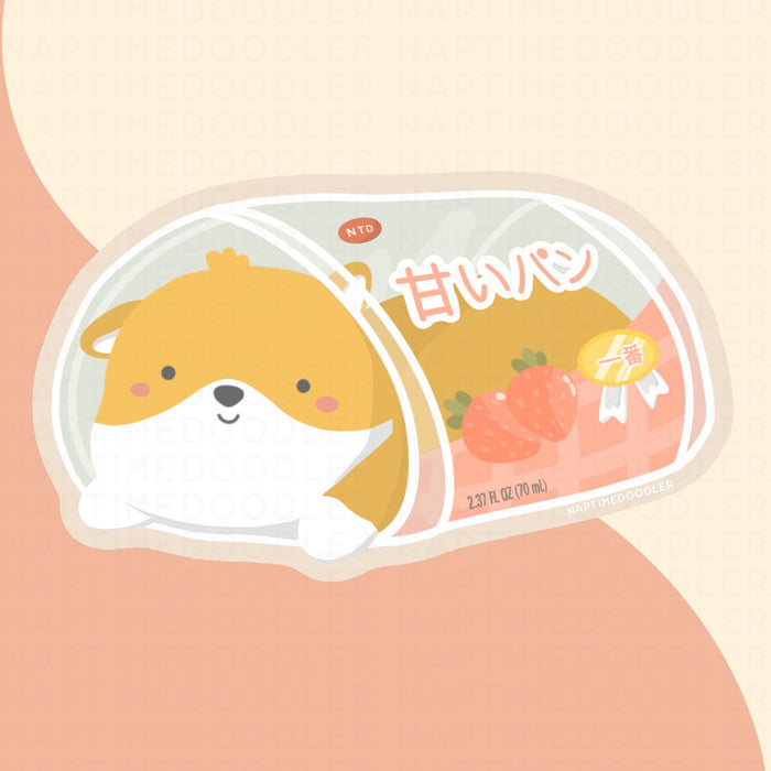 Corgi Strawberry Bag Sticker