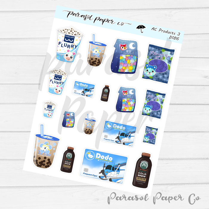 ACNH Animal Crossing Products 3 Deco Sticker Sheet