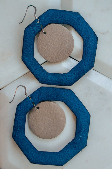 Leather Earrings with Leather Charm