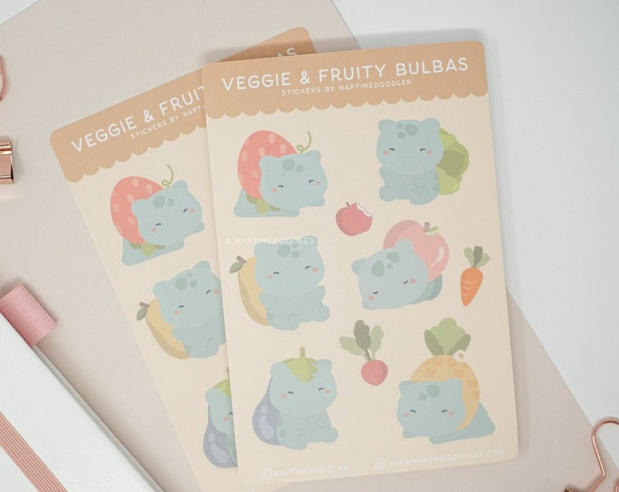 Veggie and Fruity Bulbas Sticker Sheet
