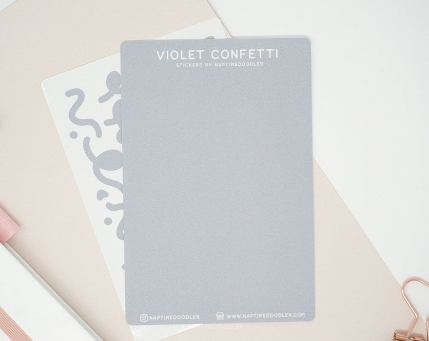 Violet Confetti Sticker Sheet (Shimmer)