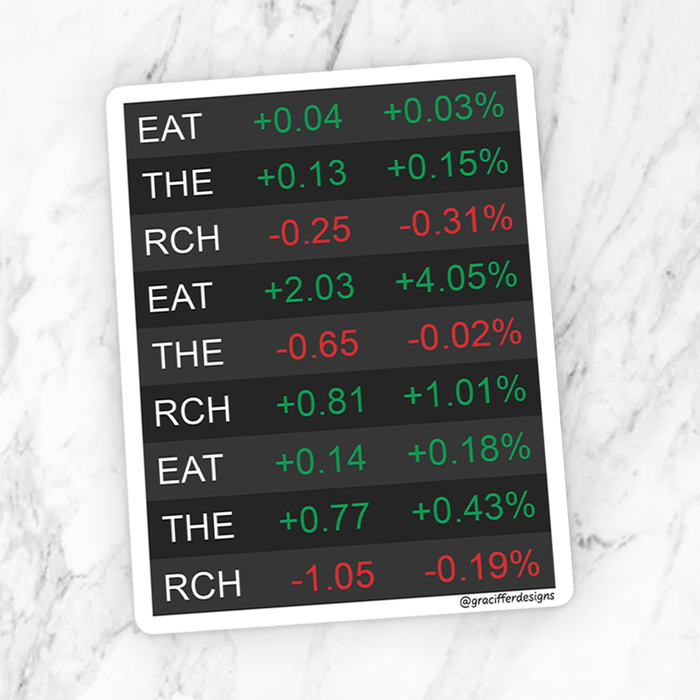Eat The Rich Sticker - Stock Ticker