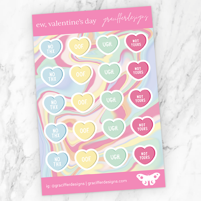 Ew, Valentine's Day Sticker Sheet