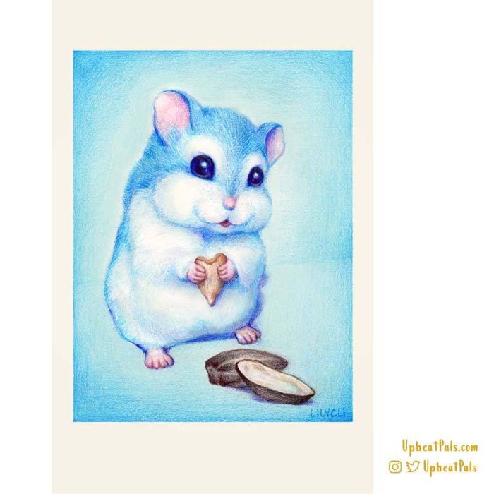 Blue Hamster Poster Print