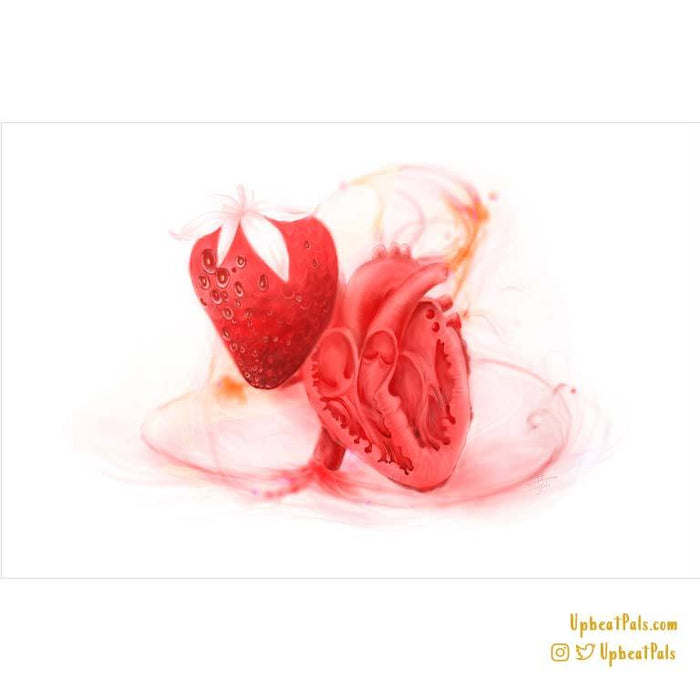 Strawberry Heart Poster Print