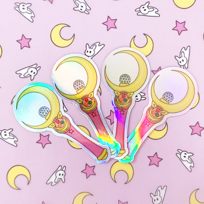 Holographic Sailor Moon Moon Stick Vinyl Decal