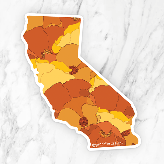 Hometown Blooms - California Sticker