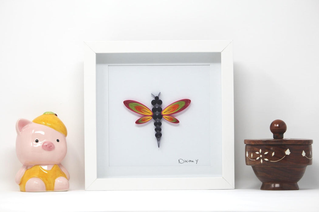 Prachika - Dragonfly Paper Quilling Art work - 1st Anniversary Gift for her - Farmhouse Decor