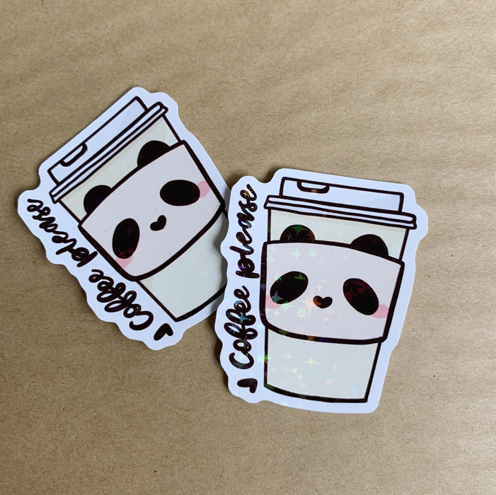 Coffee Please Holographic Sticker Flake