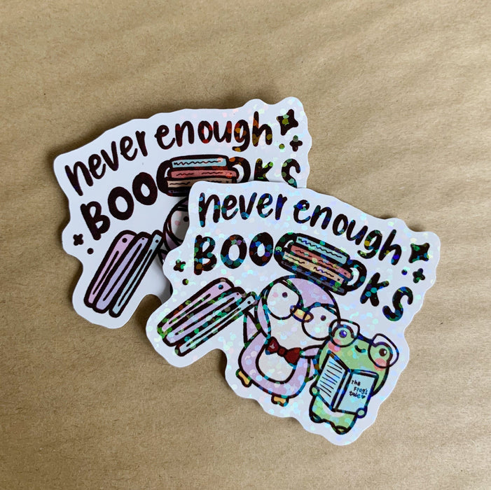 Never Enough Books Sticker Flake