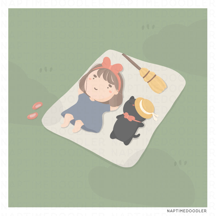 Lazy Day Kiki Sticker