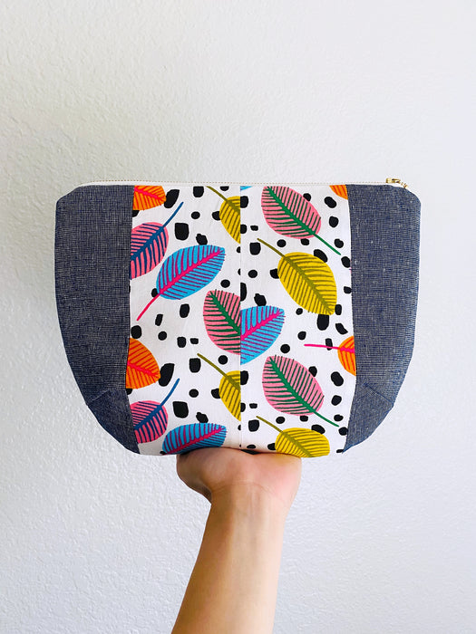 Large Round Patchwork Pouch