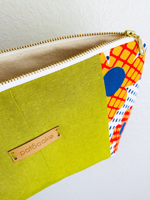 Large Round Patchwork Pouch