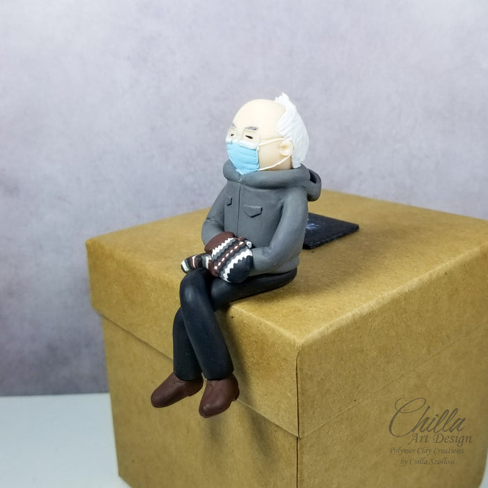 Bernie Sanders Inauguration Inspired Figurine with Iconic Mittens