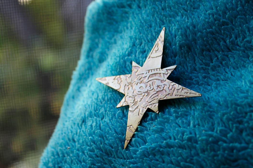 Acid-Etched 8-Point Star Pin