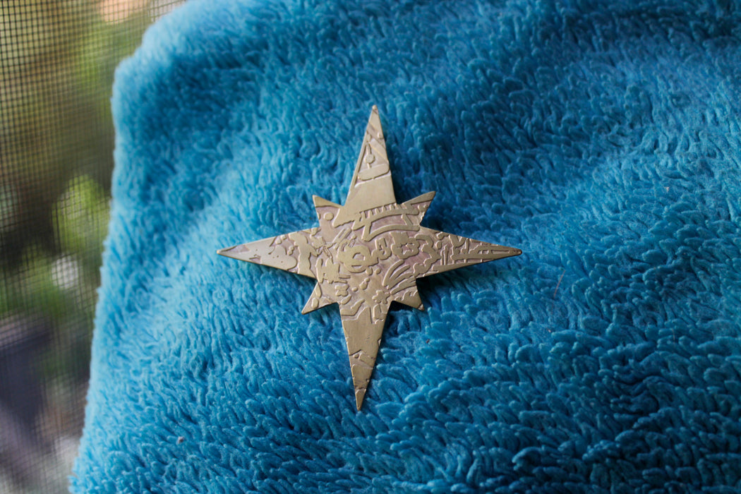 Acid-Etched 8-Point Star Pin