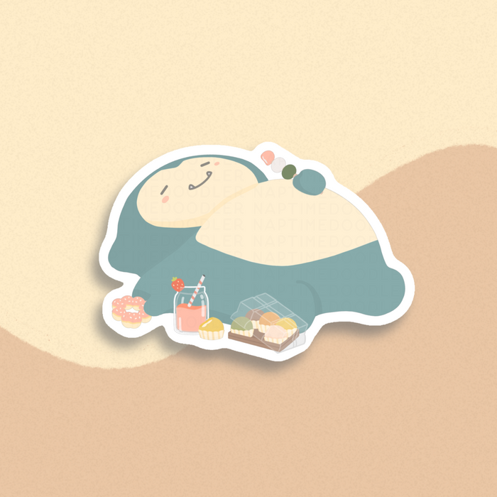 Snacking Sleeping Snorlax Sticker | Naptime Doodler
