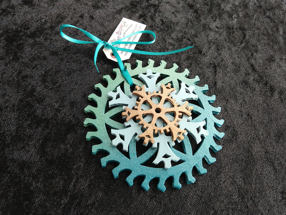 Mermaid Teal and Green 4-inch Steampunk Ornament